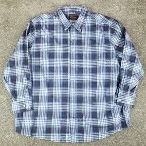Oak Hill Shirt 2XL XXL Mens Blue Plaid Long Sleeve Collared Button Down